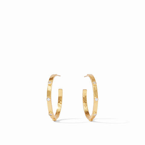 CRESCENT Stone Hoop M