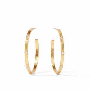 CRESCENT Stone Hoop L