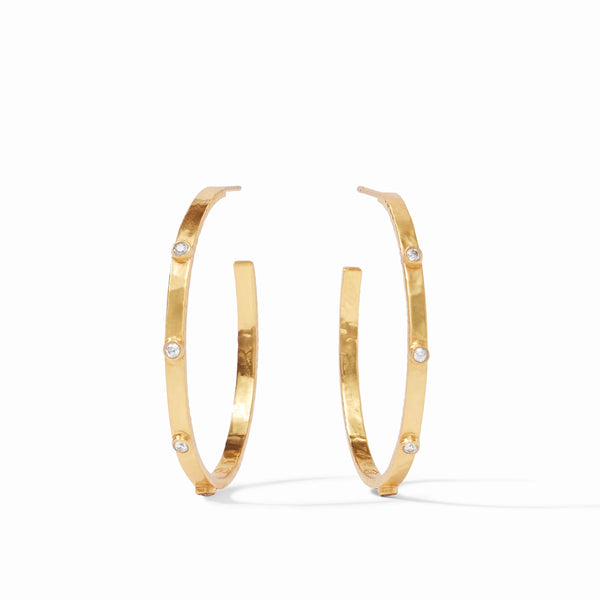 CRESCENT Stone Hoop L