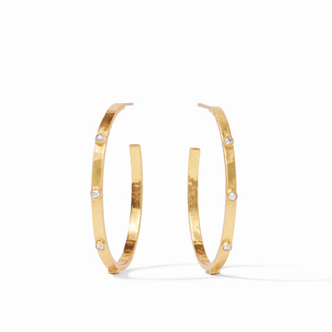 CRESCENT Stone Hoop L