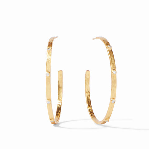 CRESCENT Stone Hoop XL