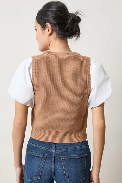 Mixed Media Pullover Sweater