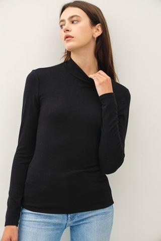Turtle Neck Top Black