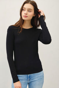 Crew Neck Long Sleeve Black