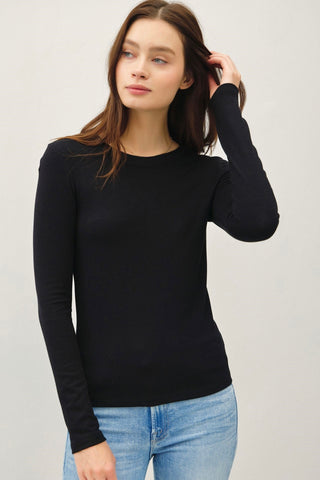 Crew Neck Long Sleeve Black