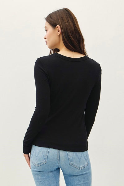 Crew Neck Long Sleeve Black