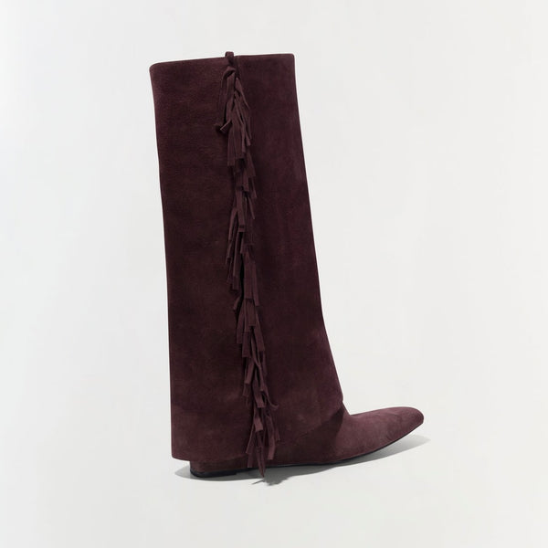 QUINN Suede Fringe Boot
