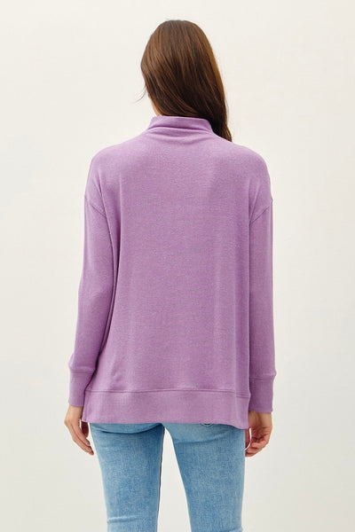 Flowy Mock Neck Tunic Grape