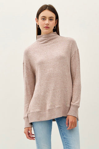 Flowy Mock Neck Tunic Mocha