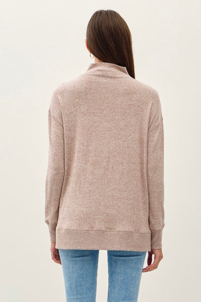 Flowy Mock Neck Tunic Mocha