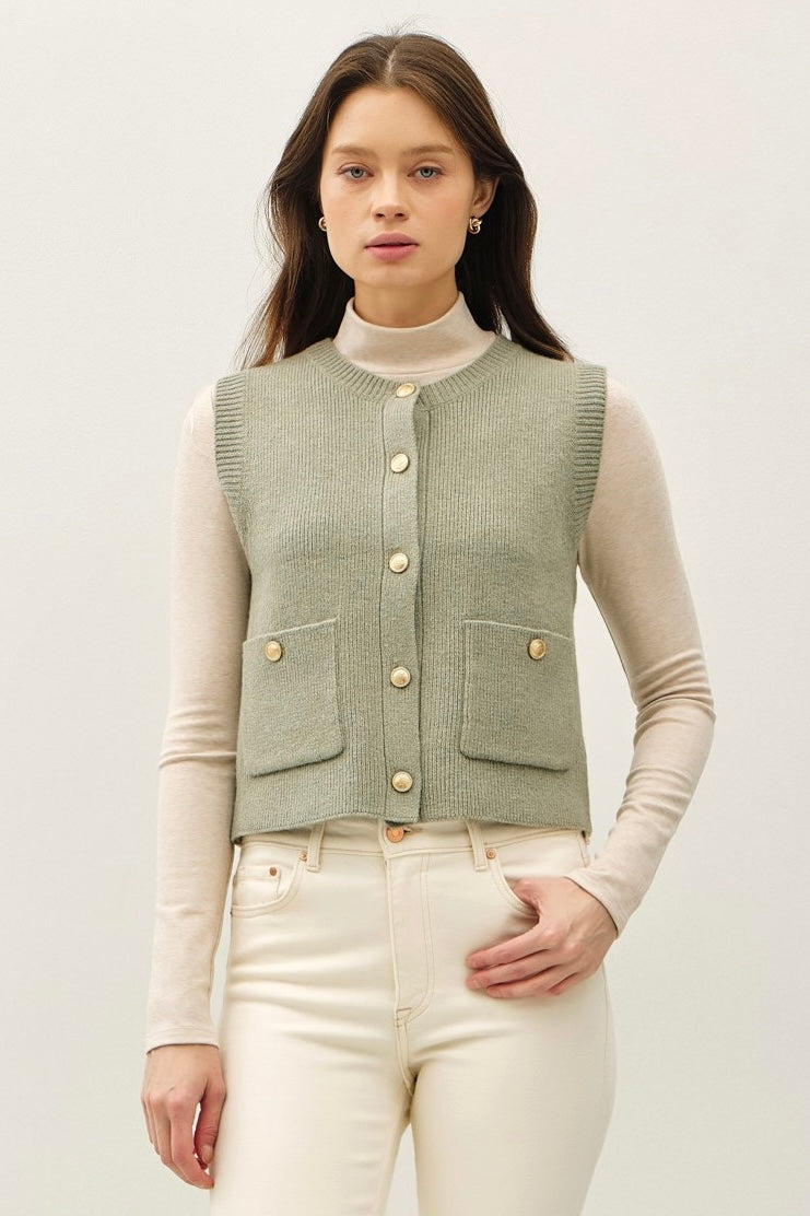 Crewneck Sweater Vest Fern
