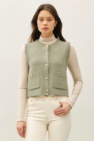 Crewneck Sweater Vest Fern