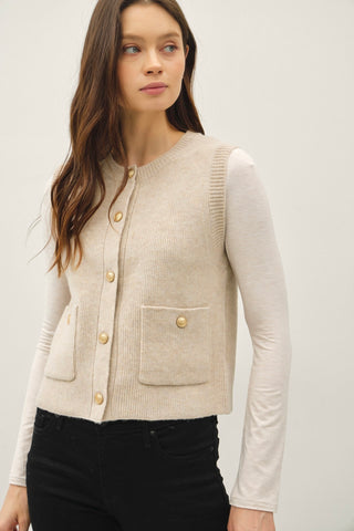 Crewneck Sweater Vest Oatmeal