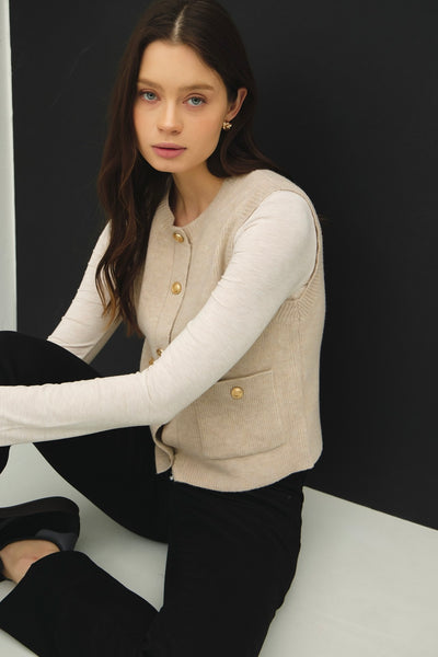 Crewneck Sweater Vest Oatmeal