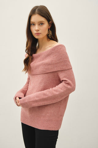 Off The Shoulder Sweater Mauve