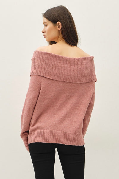 Off The Shoulder Sweater Mauve