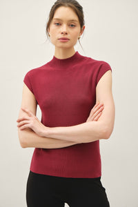 Mockneck Sweater Top Wine