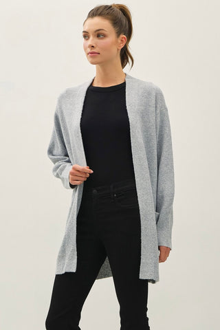 Open Cardigan Heather Grey