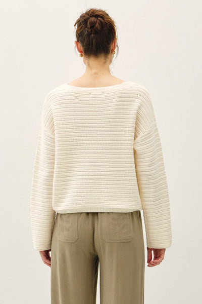 Boat Neck Sweater Cream