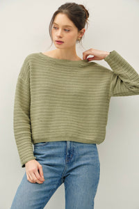 Boat Neck Sweater Sage