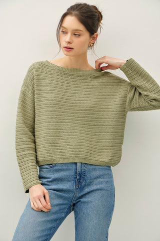 Boat Neck Sweater Sage