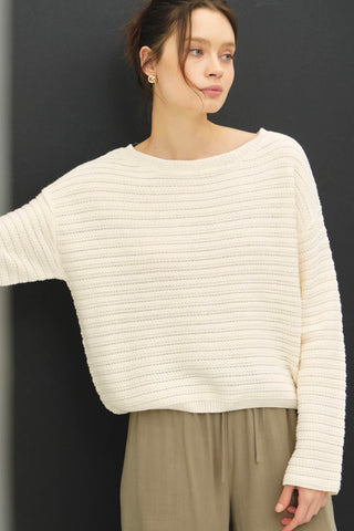 Boat Neck Sweater Cream