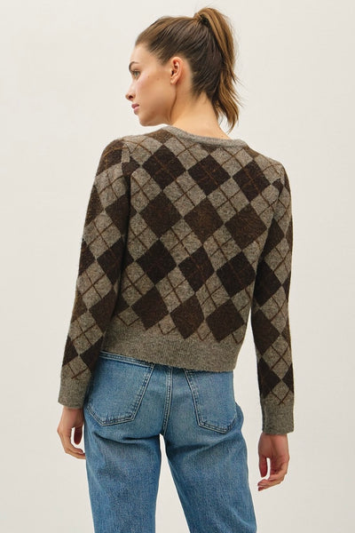 Argyle Button Up Cardigan