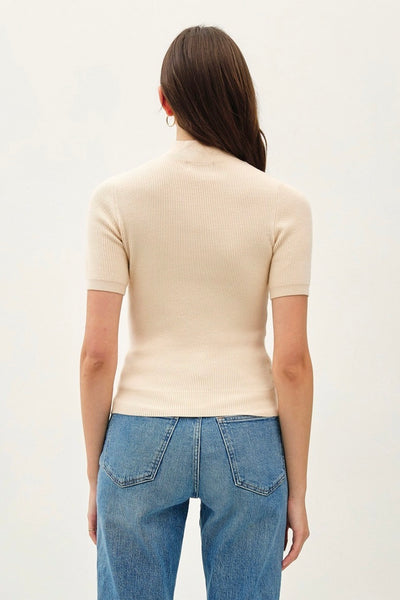 Mock Neck S/S Sweater (Vanilla)