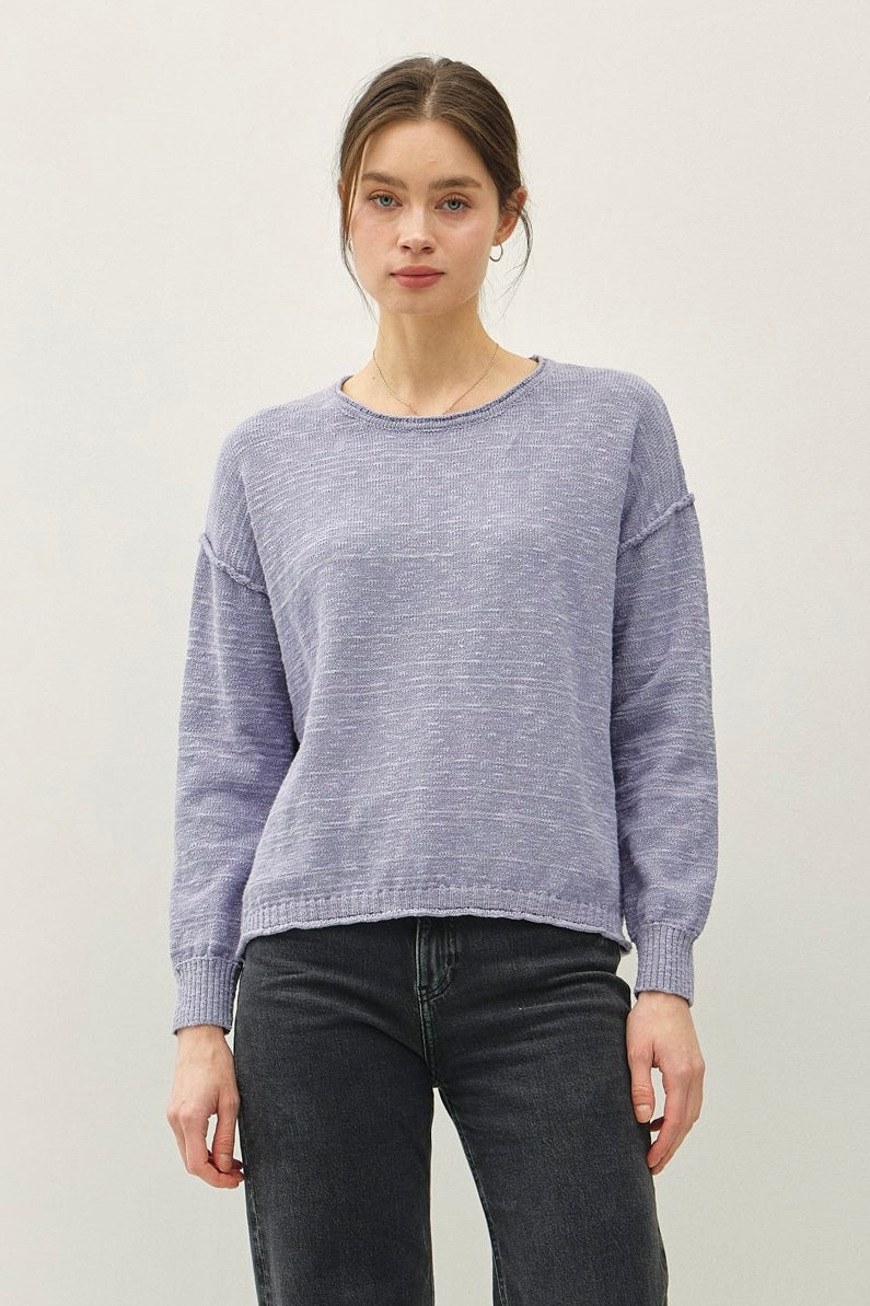Drop Shoulder Sweater (Soft Peri)