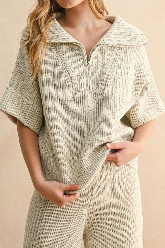 S/S Half Zip Sweater