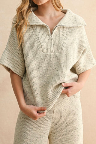 S/S Half Zip Sweater