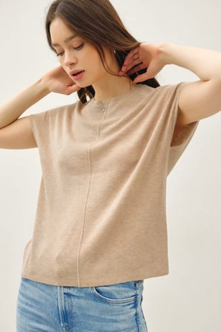 Cap Sleeve Sweater (Taupe)