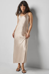Satin Bias Maxi Dress