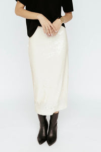 Sequin Skirt Ivory