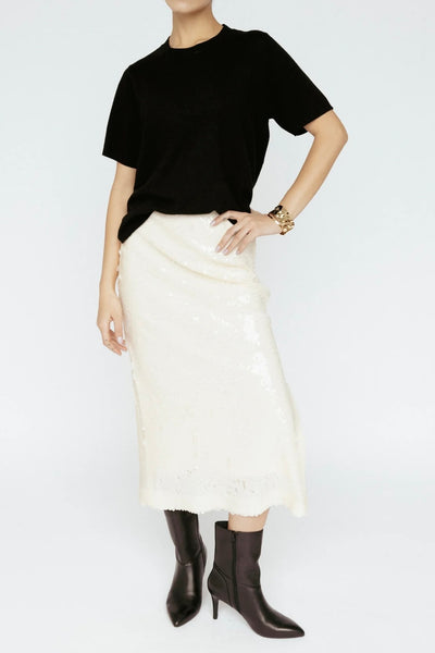 Sequin Skirt Ivory
