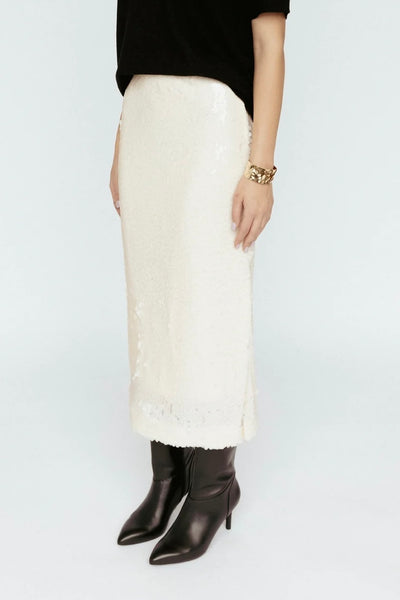 Sequin Skirt Ivory