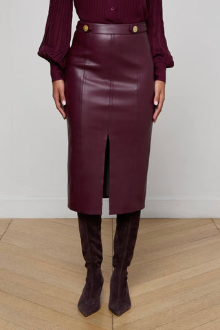 ARLETTE Whipstitch Midi Skirt