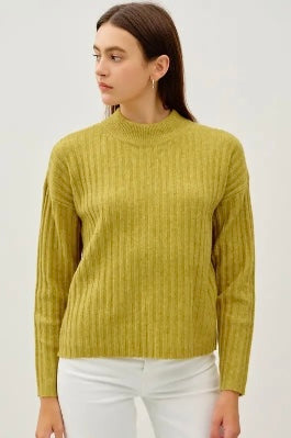Chunky Rib Knit Sweater (Golden Palm)
