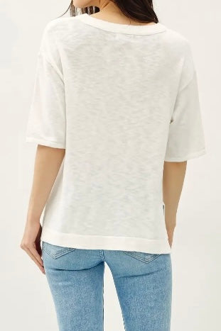 Slub Cotton Short Sleeve Top