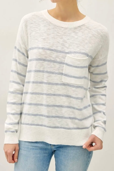Lightweight Striped Sweater (DustyBlue)