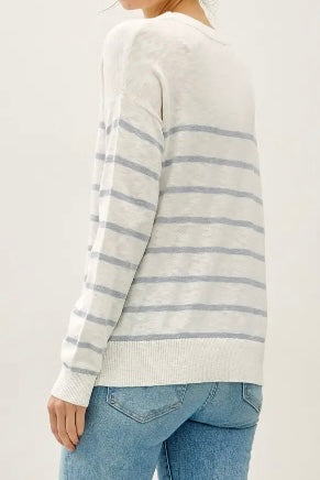Lightweight Striped Sweater (DustyBlue)