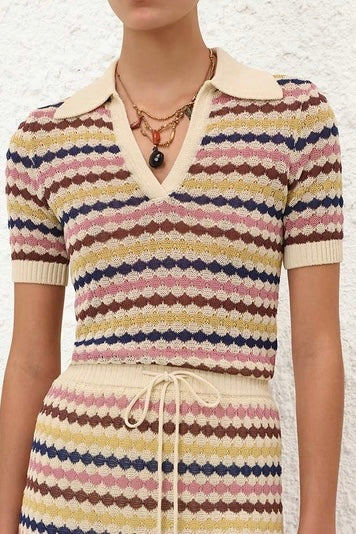 Awaken Scallop Knit Polo