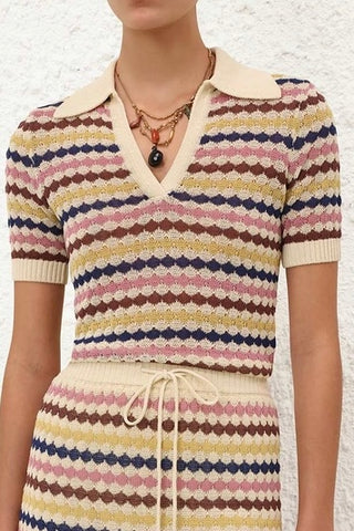 Awaken Scallop Knit Polo