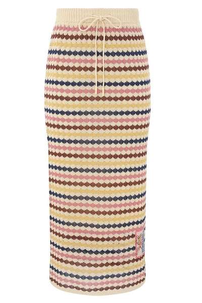 Awaken Scallop Knit Midi Skirt