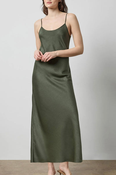 Crepe Satin Bias Maxi Dress