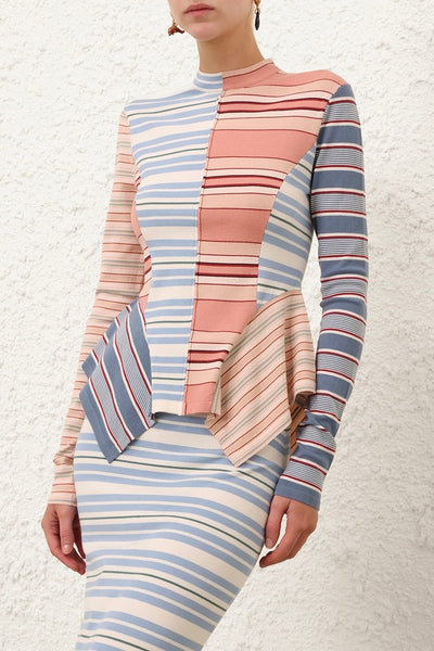Rebellion Spliced Stripe Top