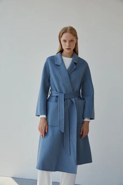 Classic Wrap Coat (Lt Blue)