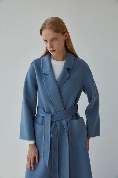 Classic Wrap Coat (Lt Blue)