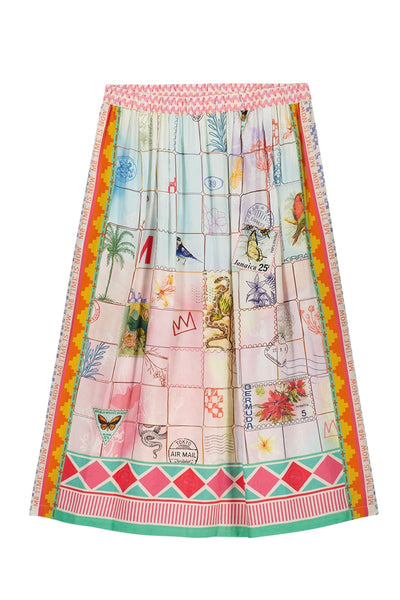 VANESSA Linen Printed Skirt