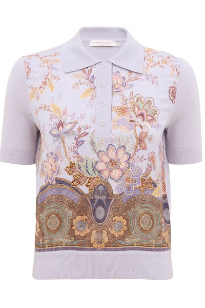 LUNA Printed Silk Polo